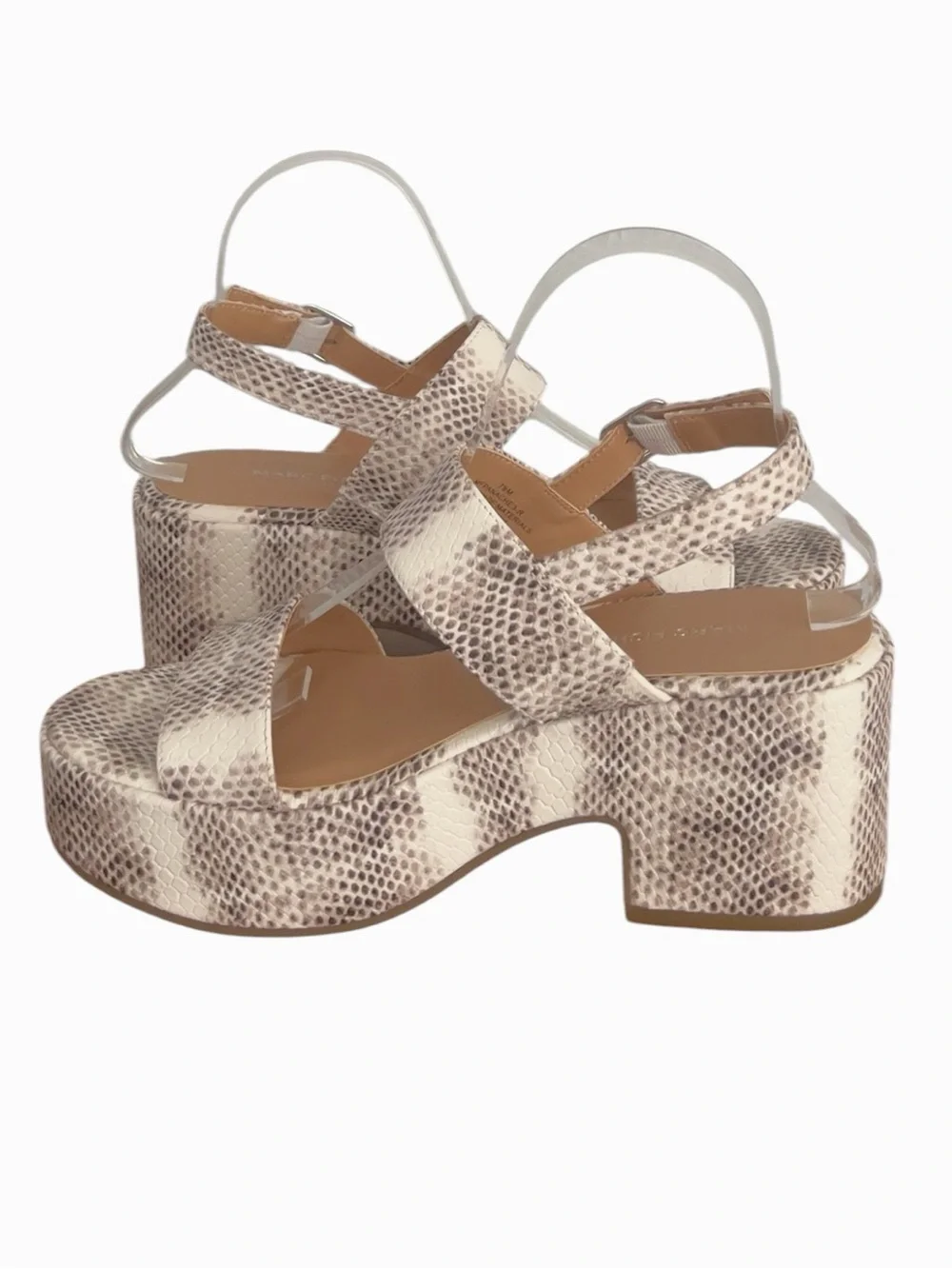 New Marc Fisher Panache Snakeskin Print Platform Sandals - Size 7.5